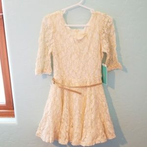 Ivory and gold dress